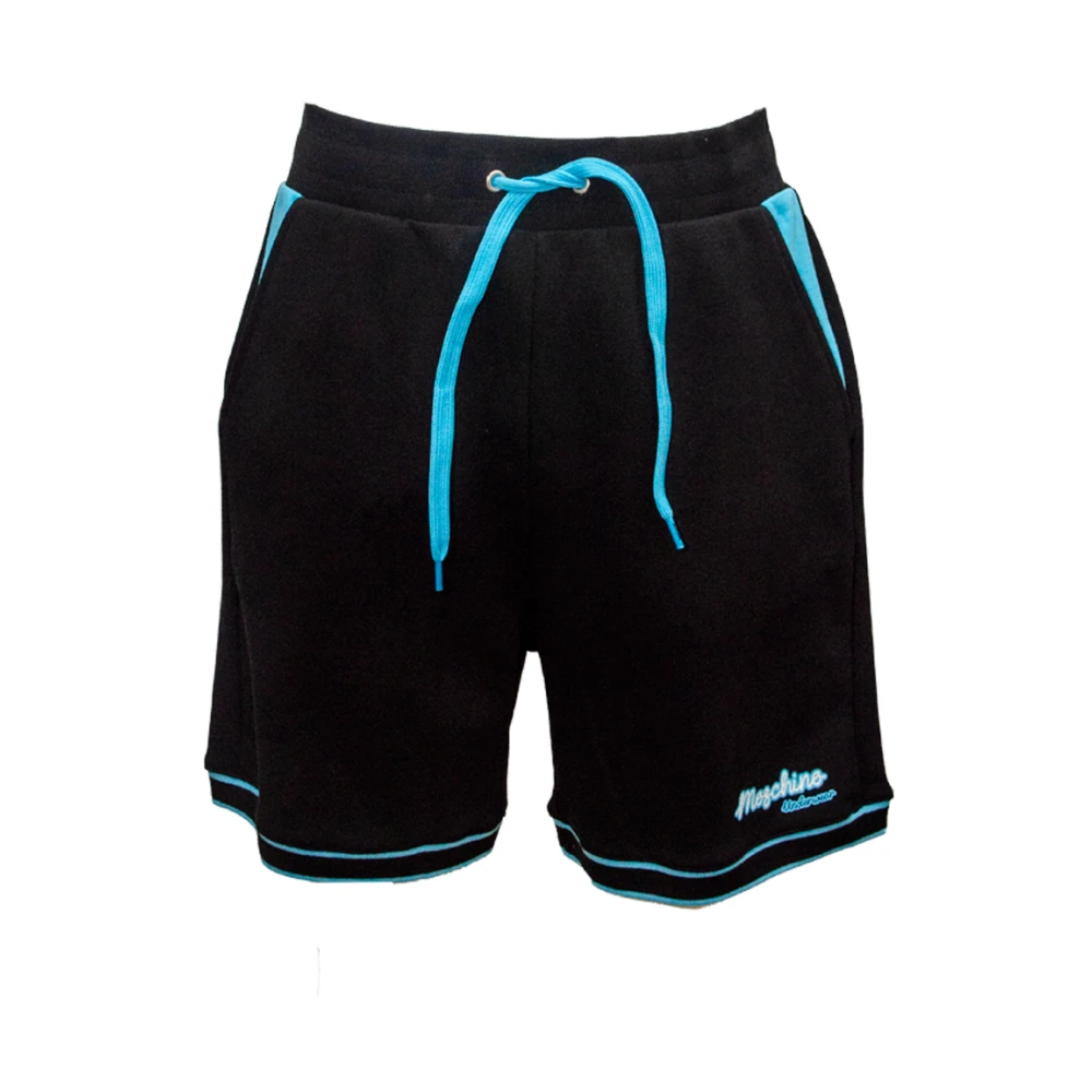 Moschino Zwarte katoenen shorts met geribbelde tailleband Black Heren