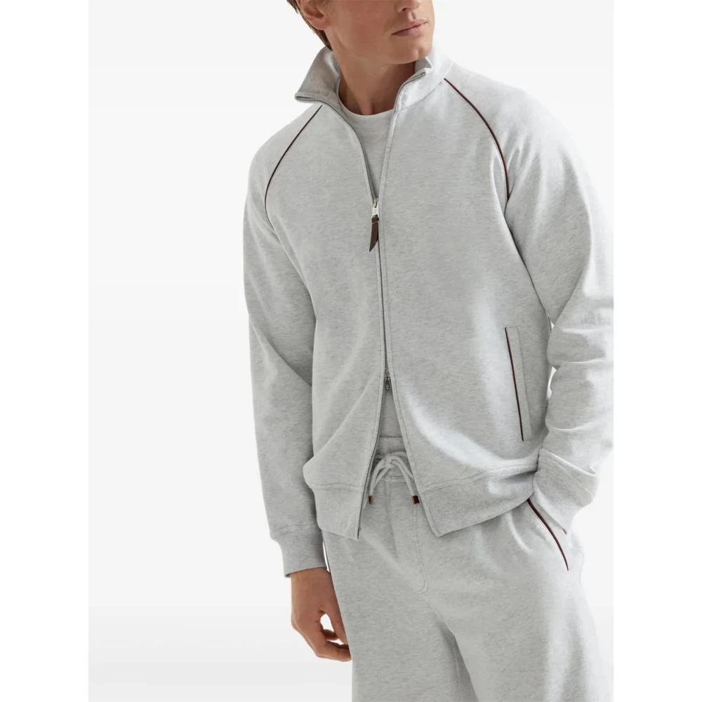 BRUNELLO CUCINELLI Sportieve Sweater C3657 Perla Gray Heren
