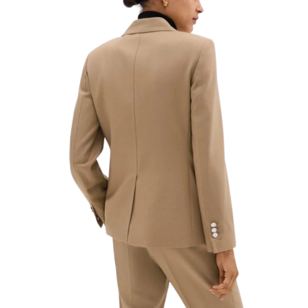 Theory Kameel Flanel Blazer Peak Revers Brown Dames