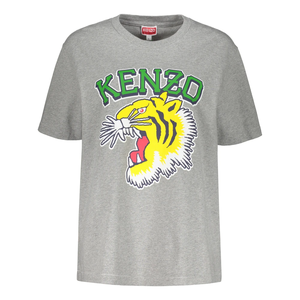 Kenzo Maxi Print Katoenen T-shirt Gray Dames