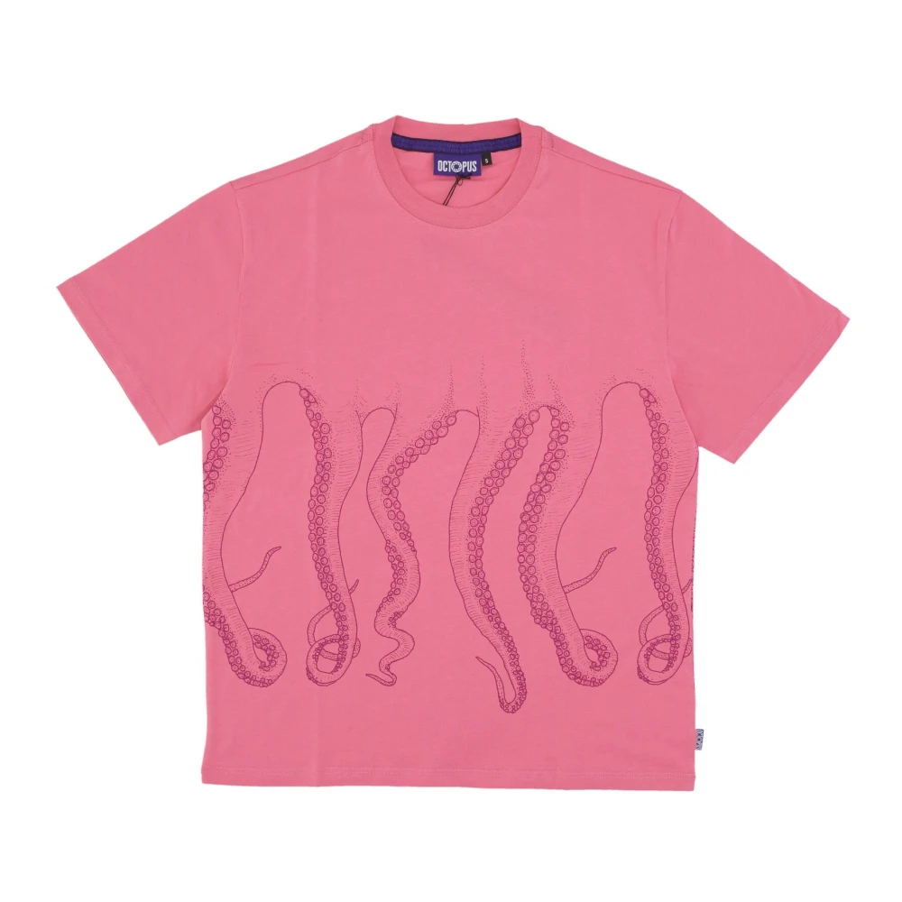 Octopus Roze Outline Heren T-shirt Pink Heren