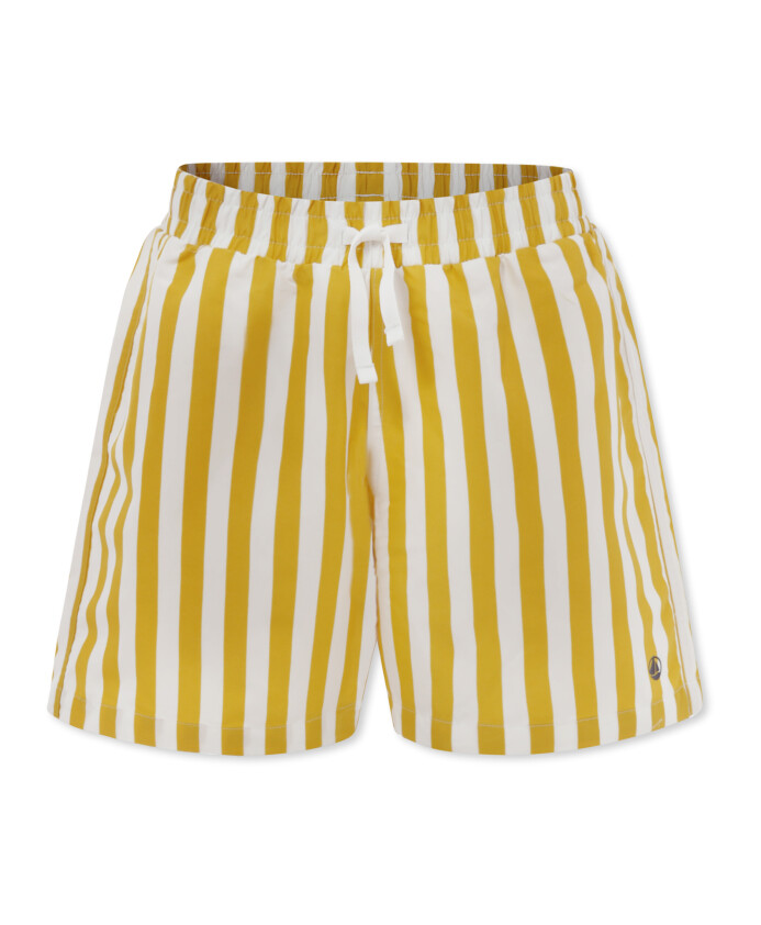 maillot-de-bain-jaune-a-rayures-avec-logo