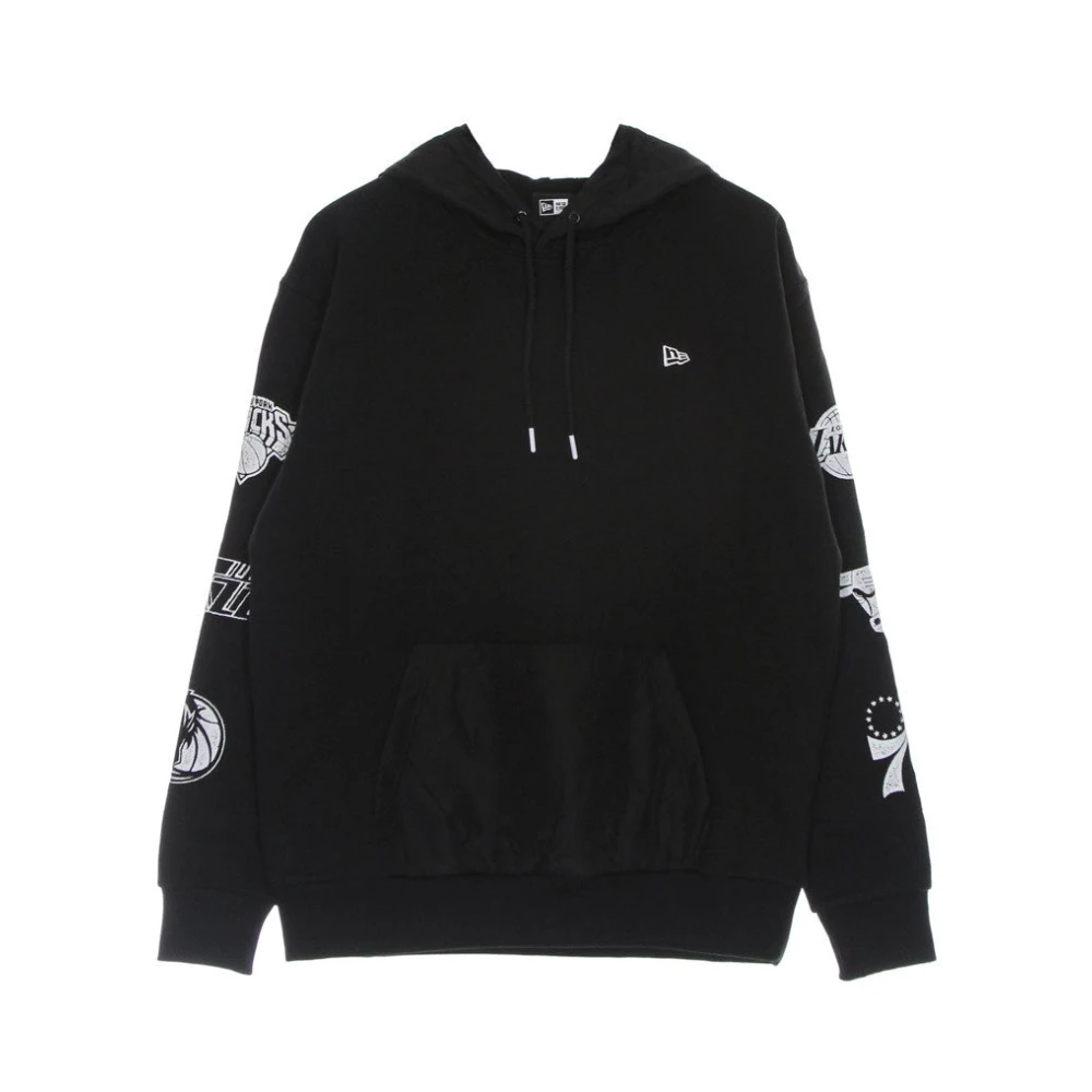 new era NBA Distressed Sleeve Print Hoodie Black Heren