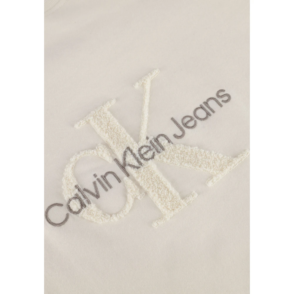Calvin Klein Chenille Monologo Tee Beige Heren