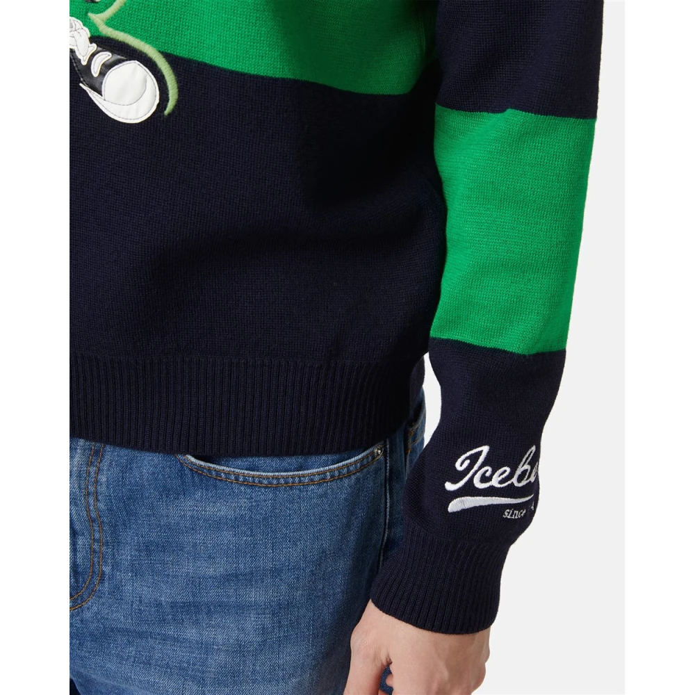 Iceberg Merino wollen trui uit de The Re-Edit collectie Multicolor Heren