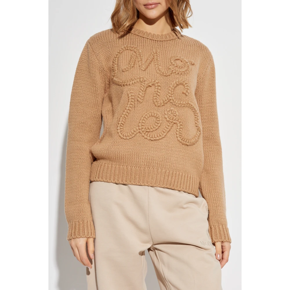 Moncler Gebreide trui met patroon Beige Dames