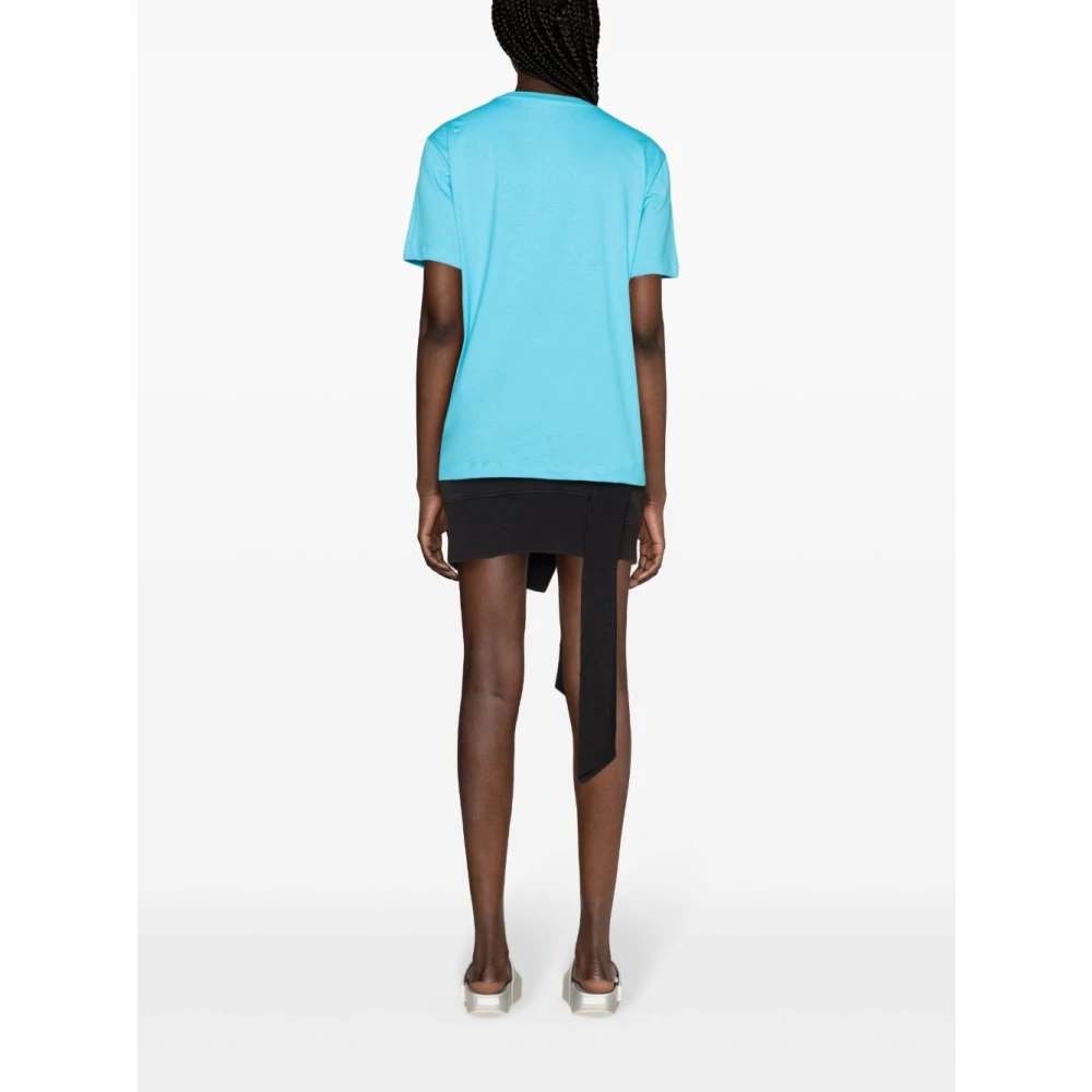 Msgm Blauw Katoenen T-Shirt Blue Dames