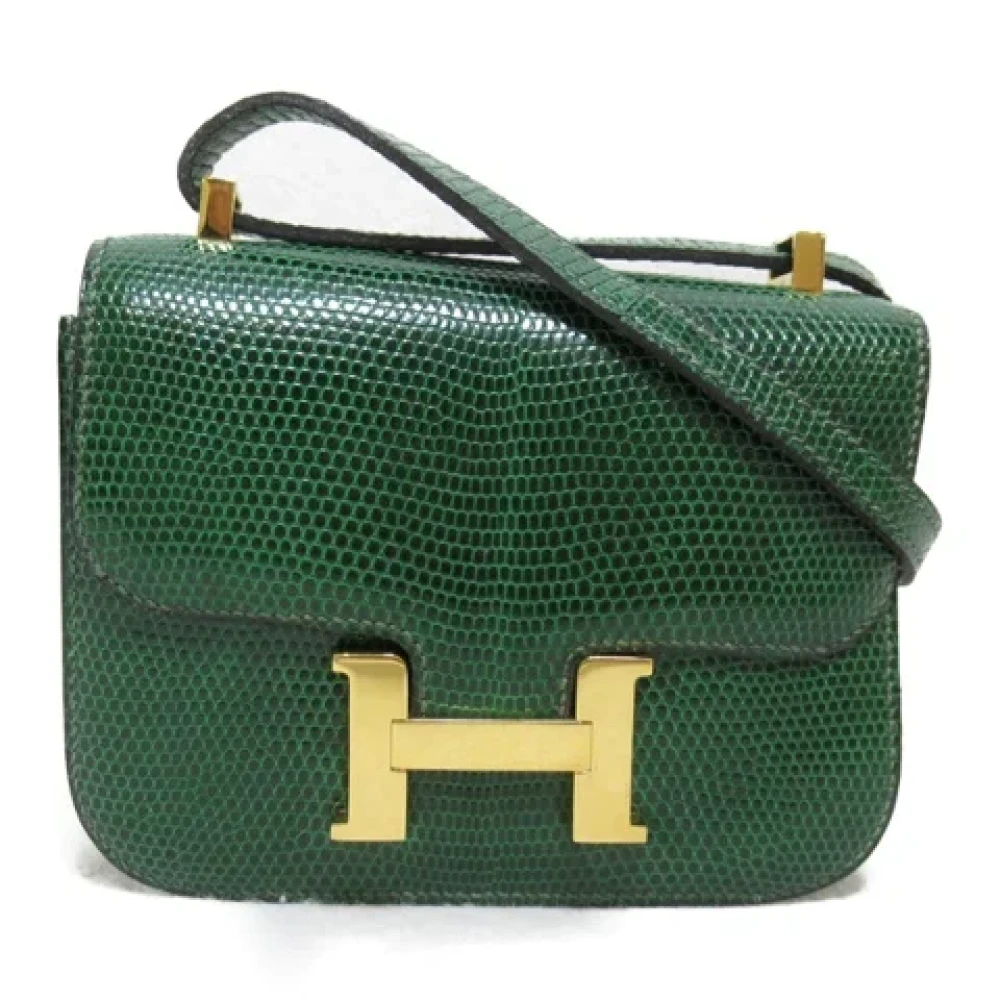 Hermès Vintage Pre-owned Leather crossbody-bags Green Dames