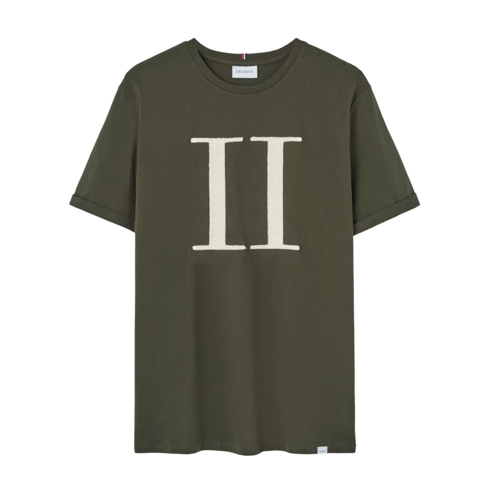 Les Deux Groene Bedrukte T-shirt Green Heren