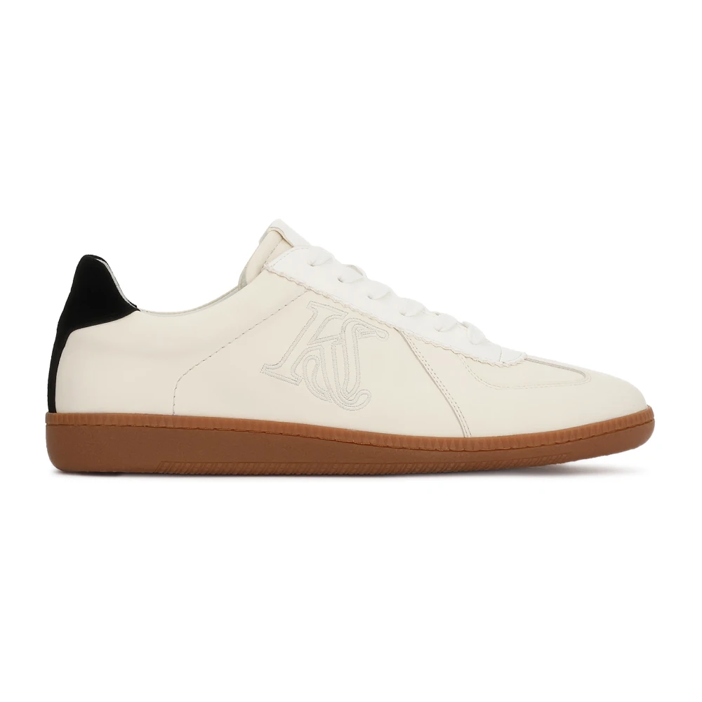 Kazar Studio Kazar Studio Sneakers van leer met contrasterende hiel Heren Schoenen Beige