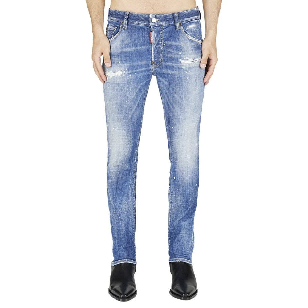 Dsquared2 Blauwe Skater Jeans met Distressed Effect Blue Heren