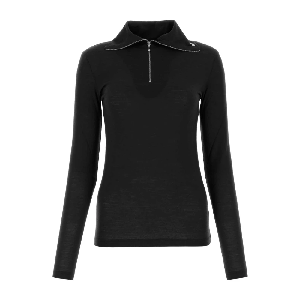 Jil Sander Stilfull Svart Polyester Blandad Top Black, Dam