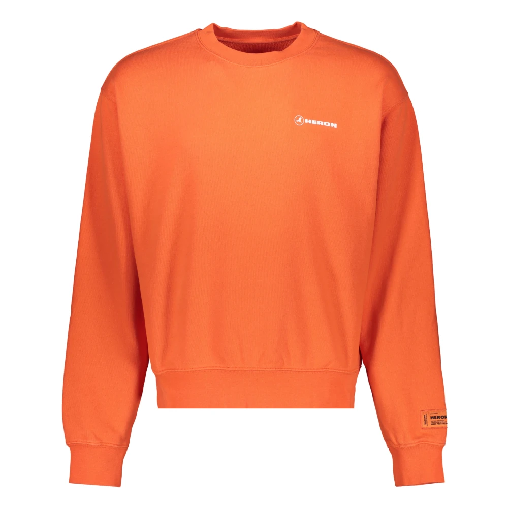 Heron Preston Logo Print Sweatshirt Orange Heren