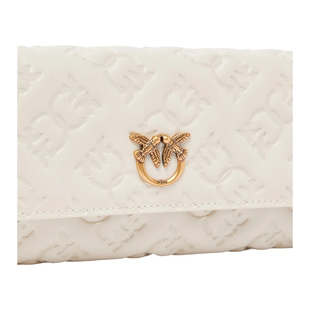 pinko Leren portemonnee met stijlcode White Dames