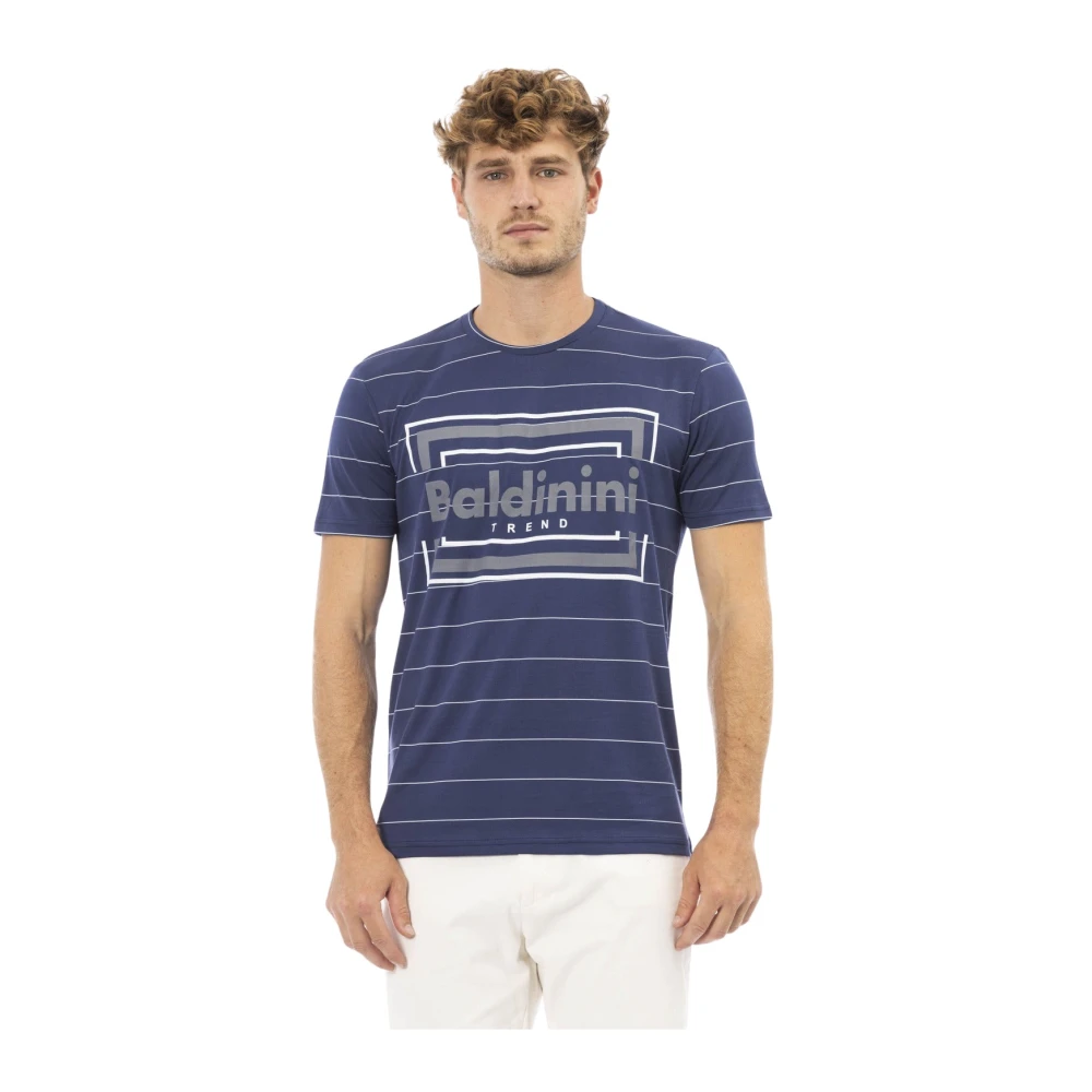 Baldinini Korte Mouw Ronde Hals T-shirt Blue Heren