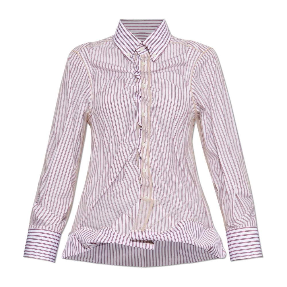 Maison Margiela Femme Rose - Chemise À Rayures - Blouses Et Chemises - Taille: 38 Fr