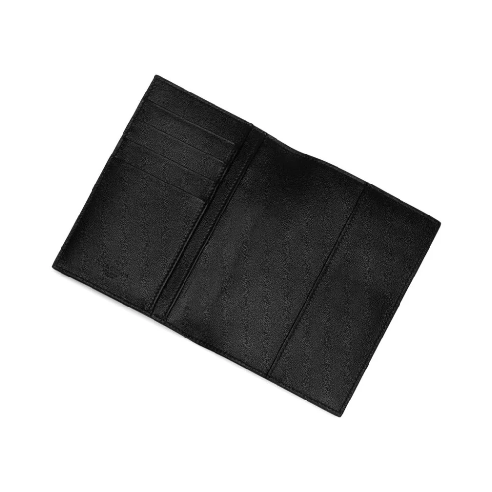Dolce & Gabbana Zwarte leren paspoortportemonnee Black Heren