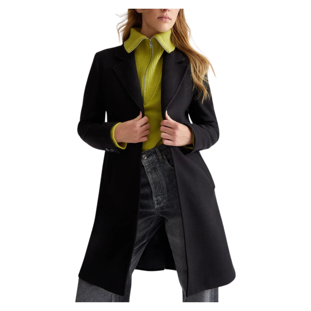 Liu Jo Zwarte wollen jas D Monopetto Black Dames
