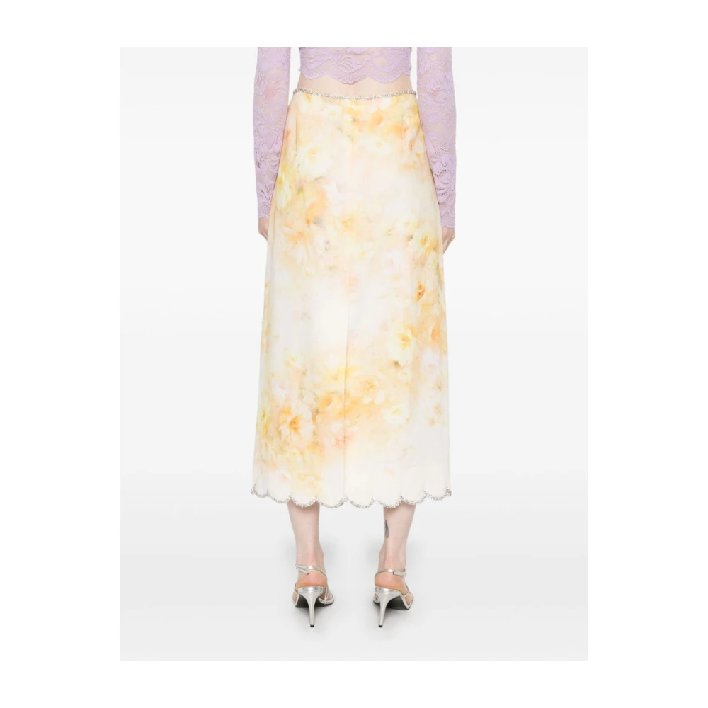 Zimmermann Bloemen Kristal Midi Rok Yellow Dames
