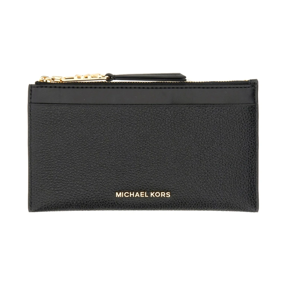 Michael Kors Stijlvolle Leren Kaarthouder Portemonnee Black Dames