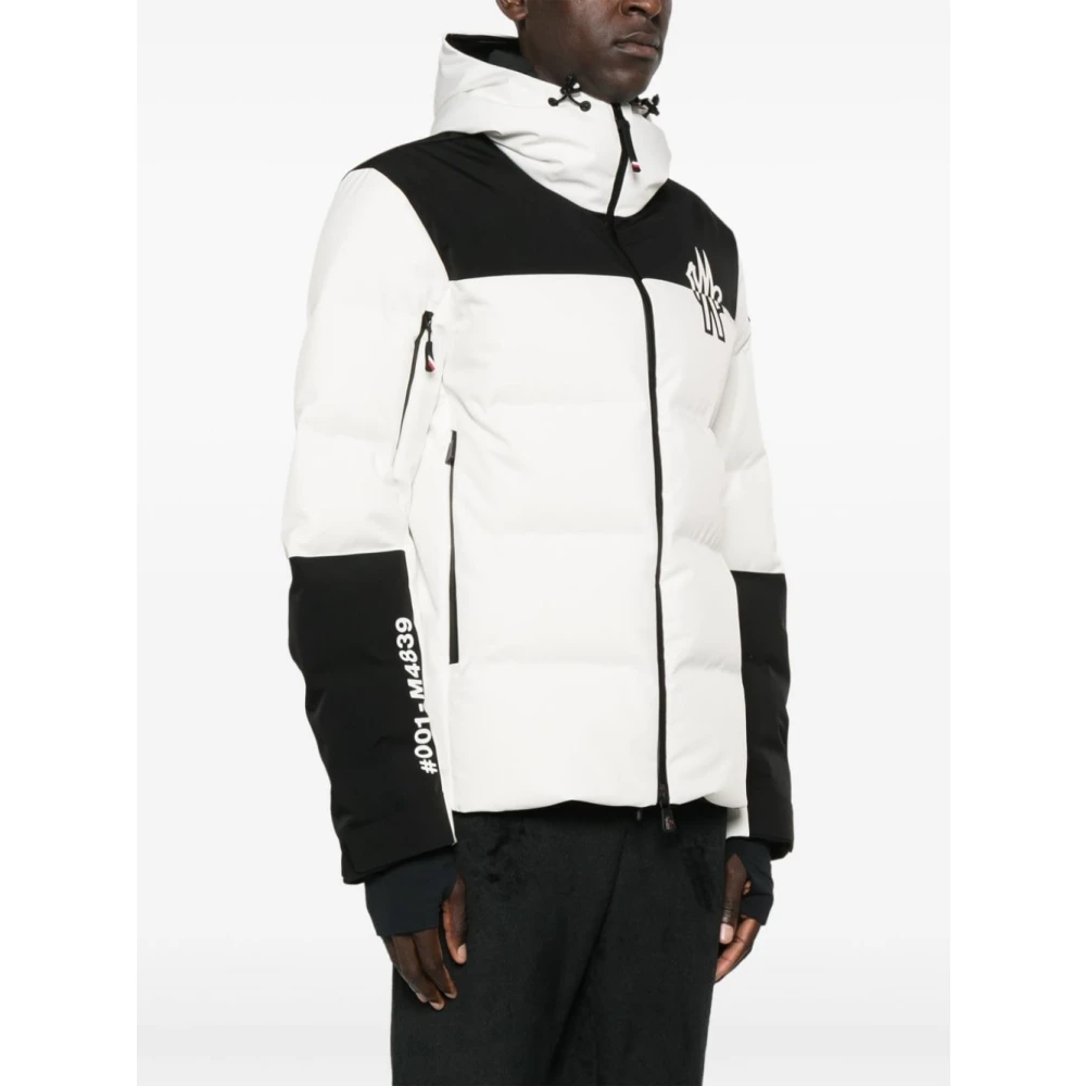 Moncler Gewatteerde Waterdichte Kleurblok Jas White Heren