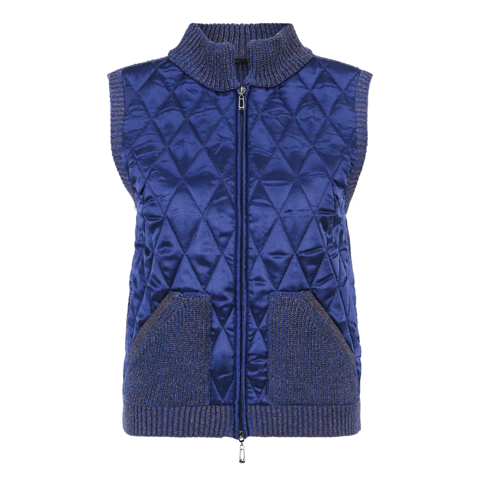 Betty Barclay Gebreid vest met rits Blue Dames