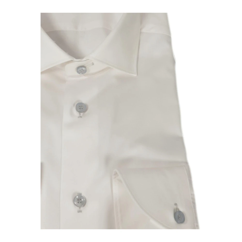 Xacus Slim Fit Wit Overhemd Poplin Katoen White Heren