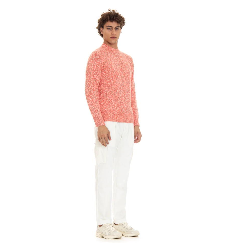 Drumohr Bicolor Trui Raglan Stijl Orange Heren