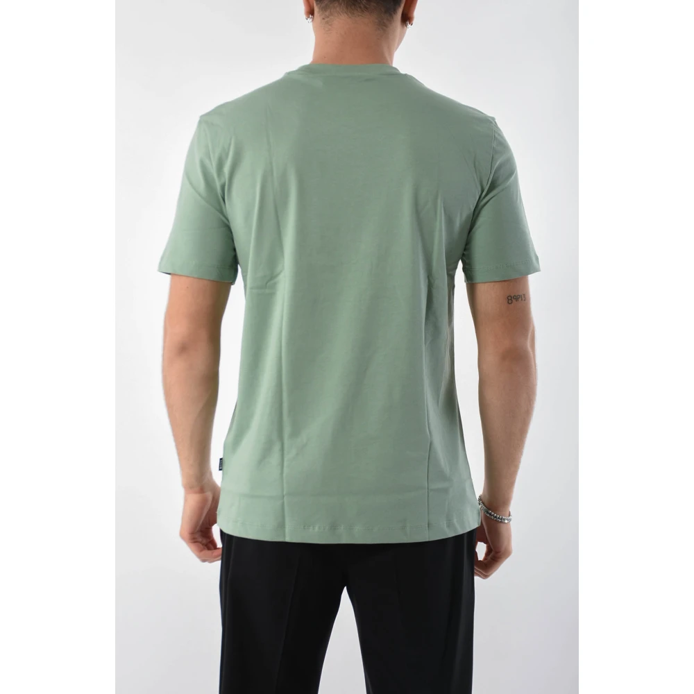 Hugo Boss Katoenen Logo T-shirt Regular Fit Green Heren