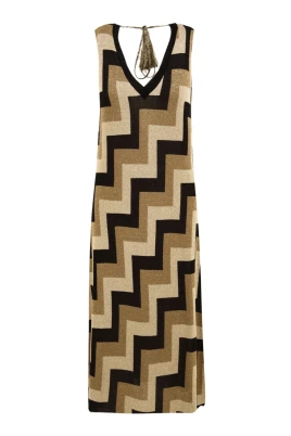 Zig-Zag Jacquard Lurex Klänning