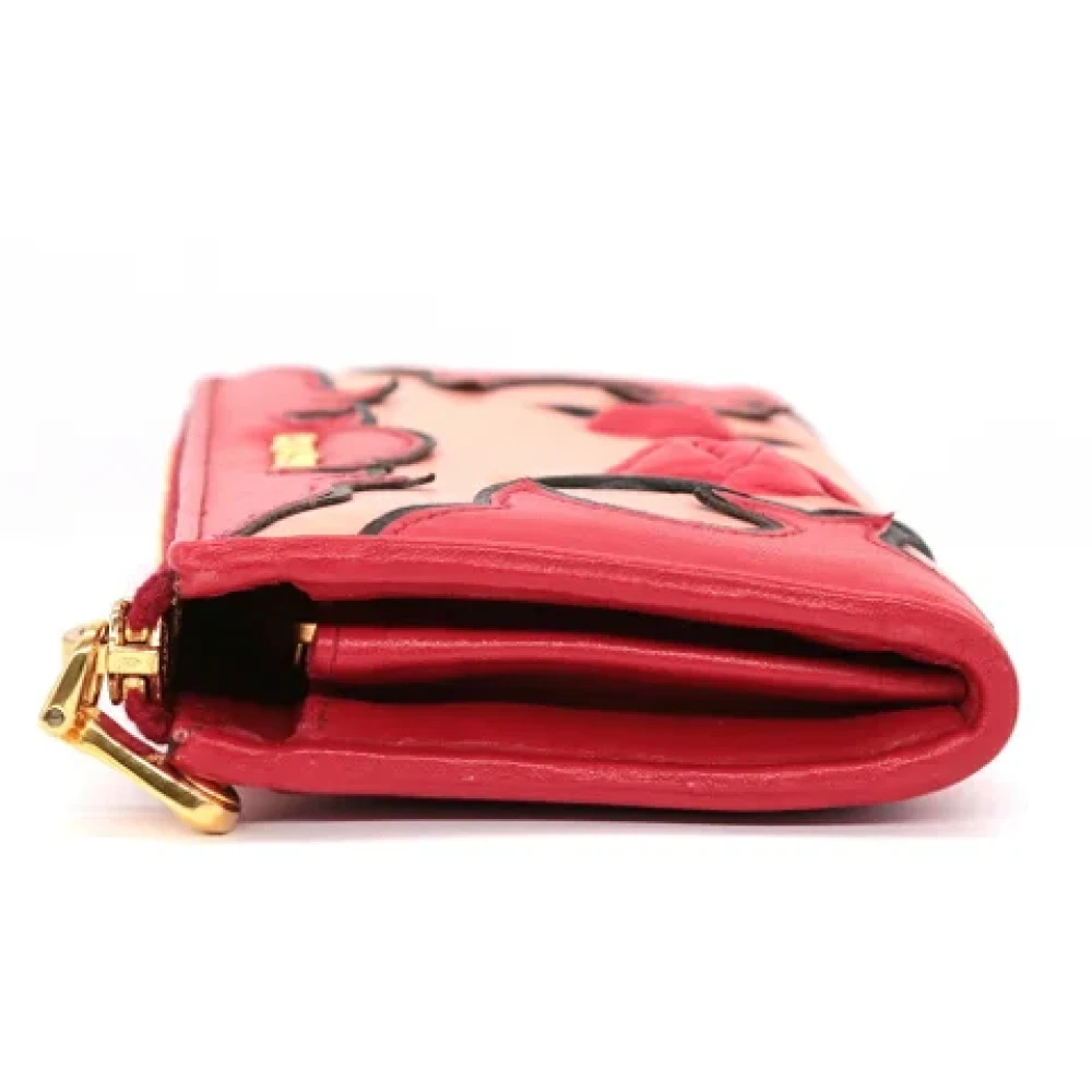Miu Pre-owned Leather wallets Pink Dames