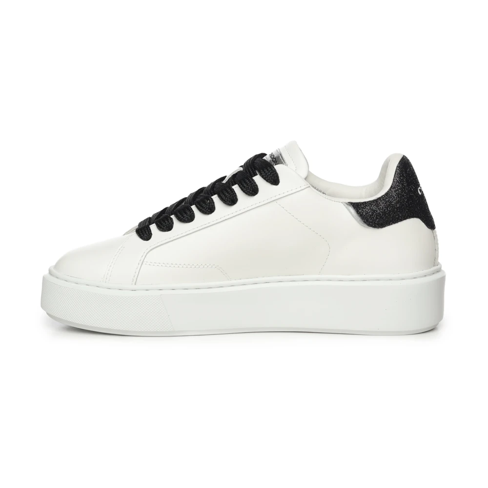 Crime London Witte Leren Sneakers met Extra Licht Zool