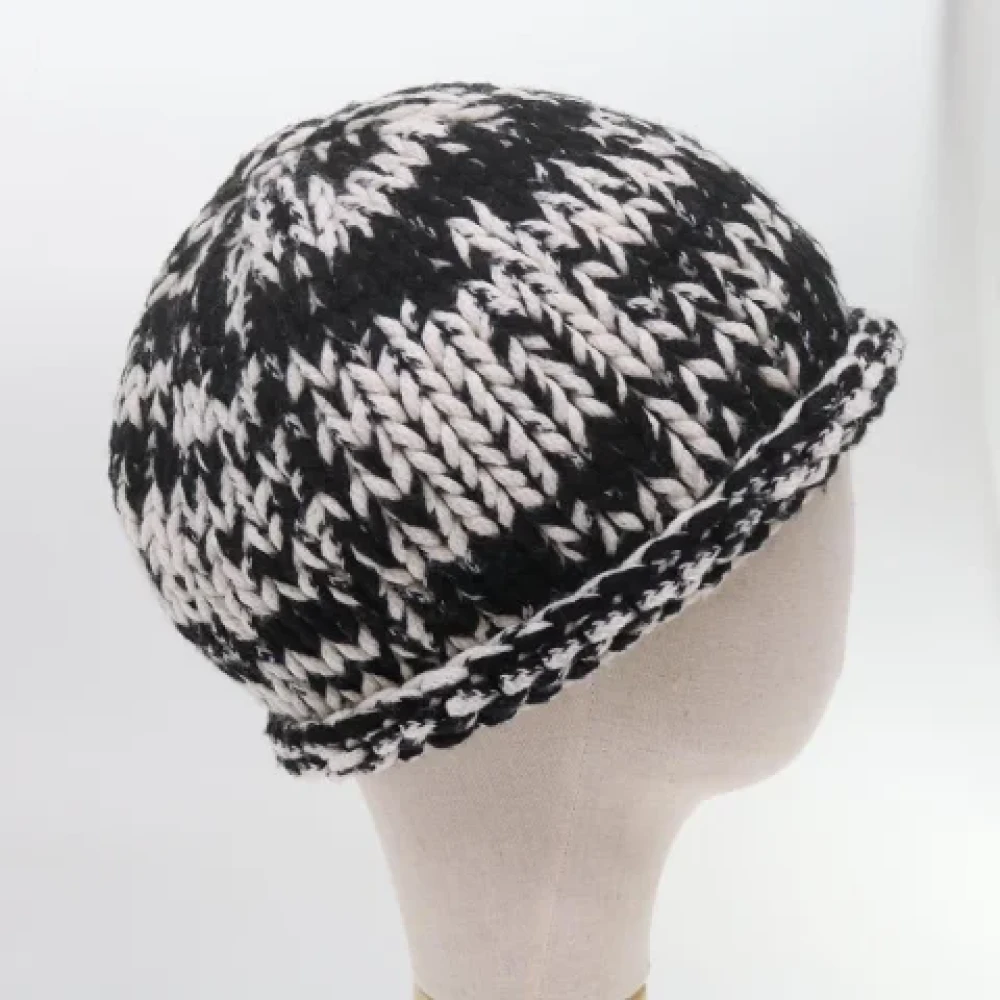 Chanel Vintage Pre-owned Wool hats Black Dames