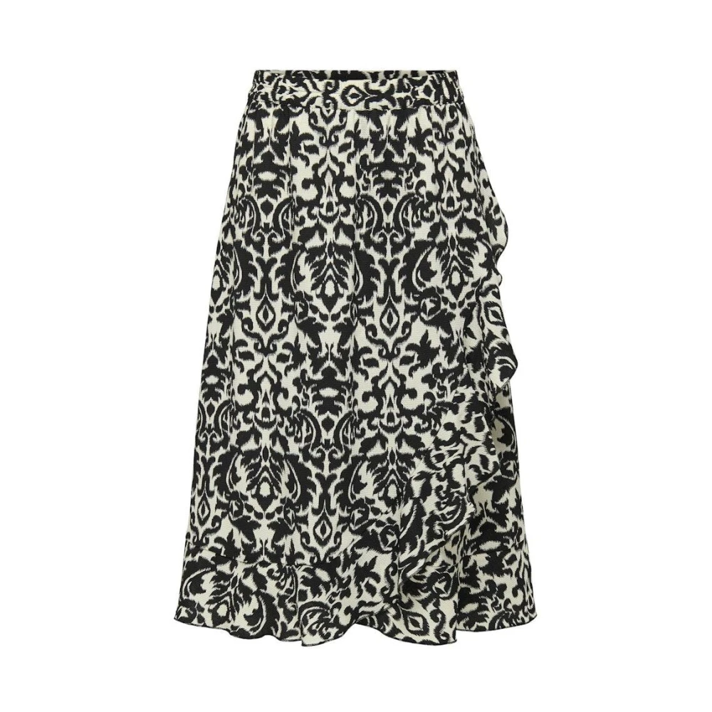ONLY midi rok ONLCARLY met all over print en volant