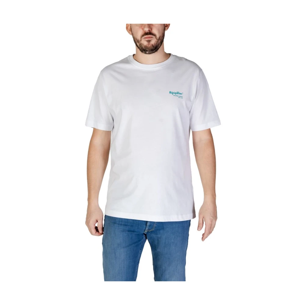 RefrigiWear Katoenen T-shirt met korte mouwen Herfst Winter Collectie White Heren