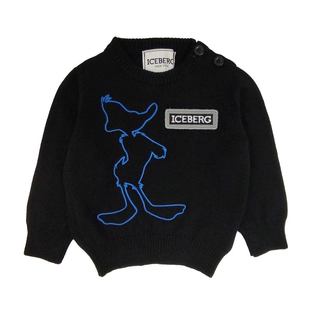 Iceberg Boys Black Sleveless Knitwear - Kids Knitwear - 12 M - Kids