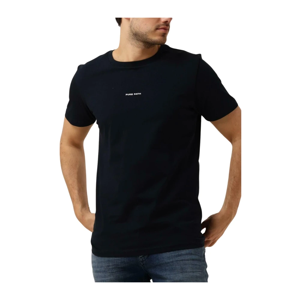 Pure Path Heren Logo T-shirt Donkerblauw Blue Heren