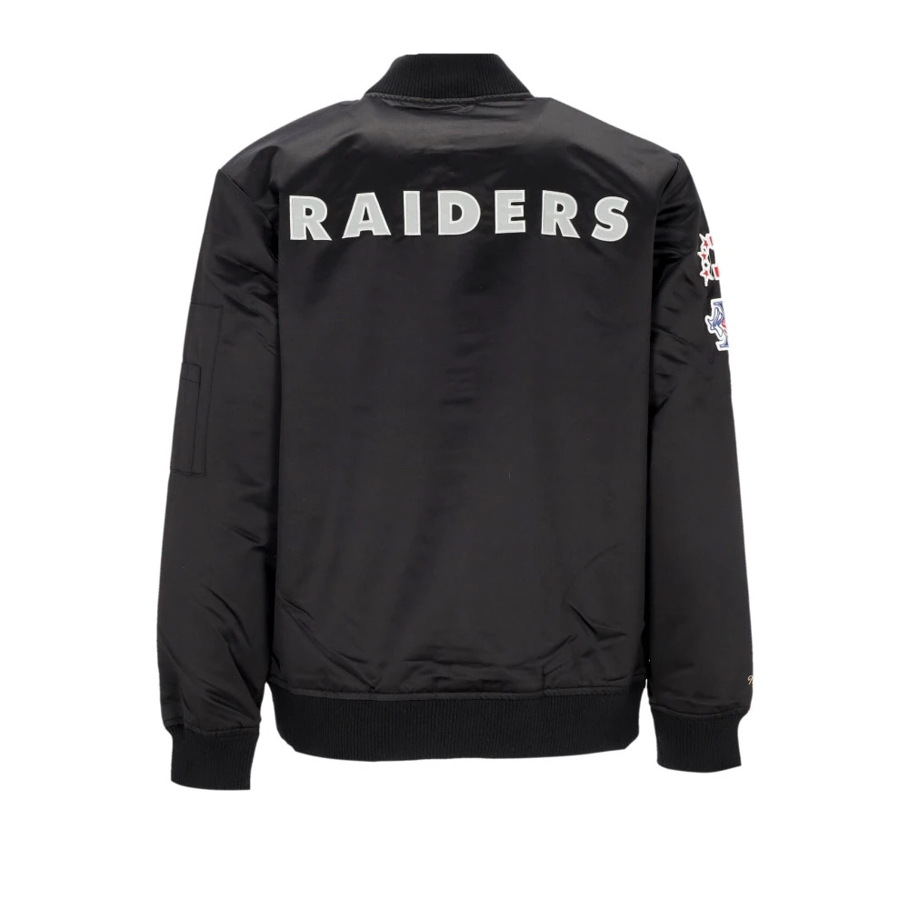 Mitchell & Ness Oakland Raiders Lichtgewicht Satijnen Bomberjack Black Heren