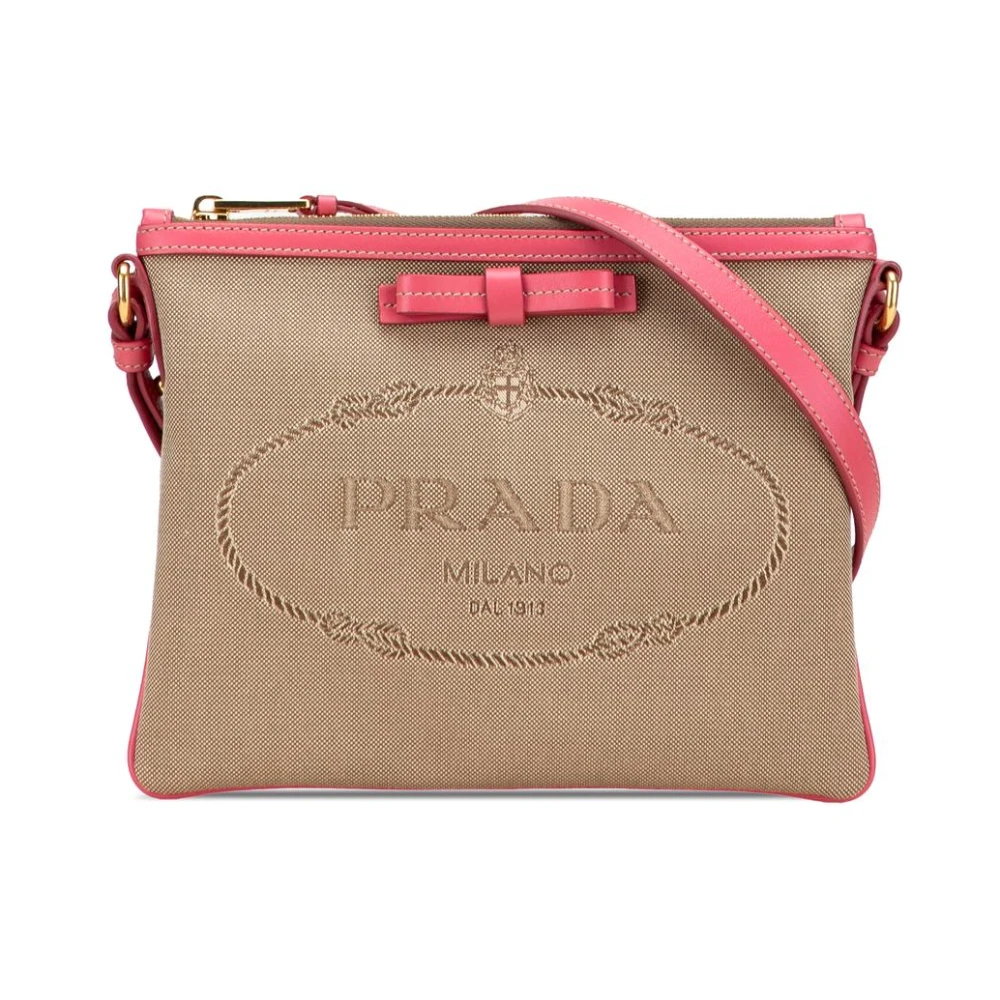 Prada Vintage Women's Brown Vintage Cross Body Bags, One Size, Pre-Owned Canvas Crossbody Bag