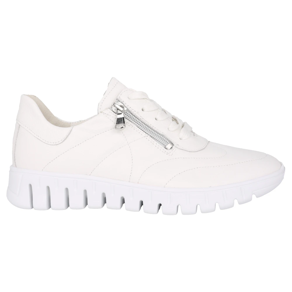 Waldläufer Witte Leren Brede Sneakers Dames Schoenen