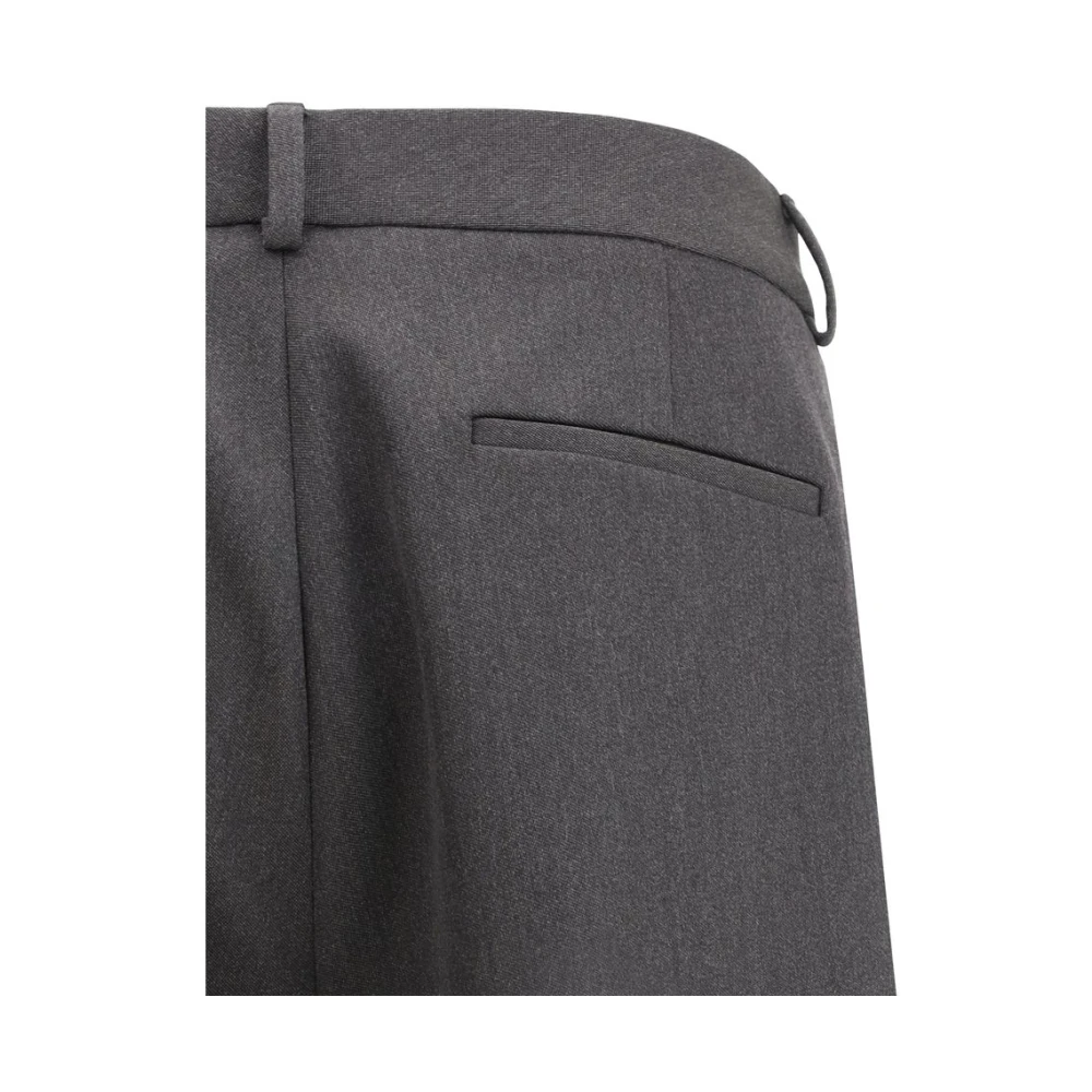 Valentino Wol Wijde Pijp Broek Gray Heren