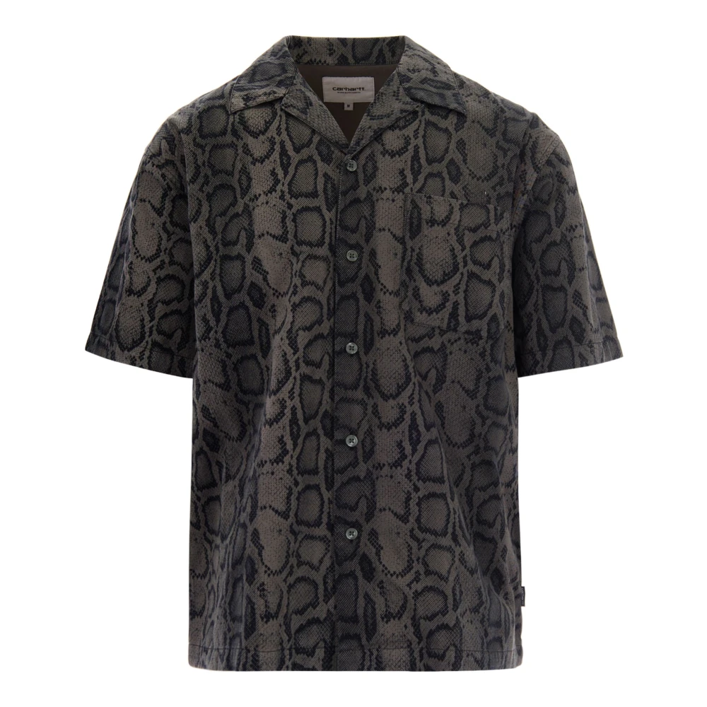 Carhartt Wip Men's Brown S/S Snake Camo Shirt - Short Sleeve Shirts - L - Shirts