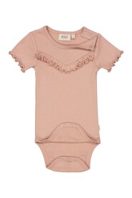 Wheat Rib Body Ruffle Ss Rose Dawn