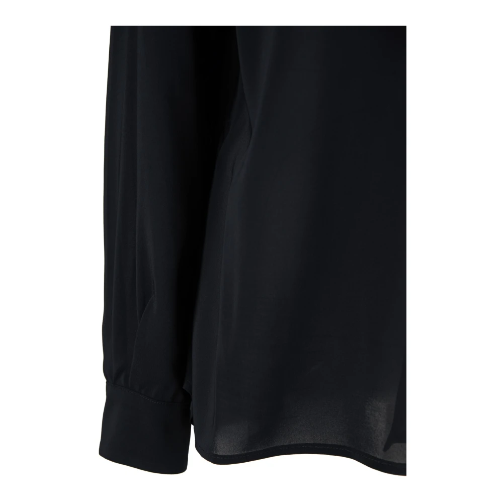 Elisabetta Franchi Gouden knoop lange mouwen overhemd Black Dames