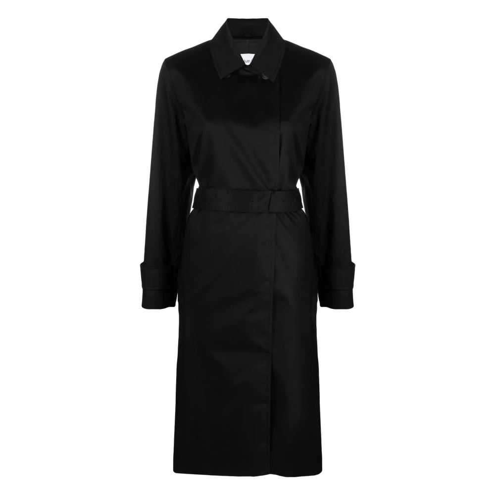 Sort Bomull Casual Trench Coat