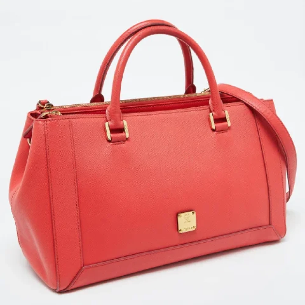 MCM Pre-owned Leather handbags Red Dames