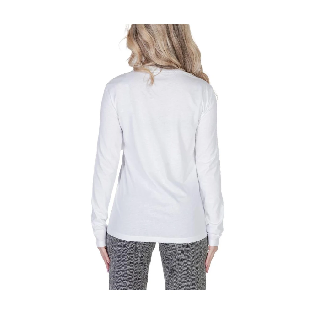 Armani Exchange Witte katoenen crew neck T-shirt White Dames