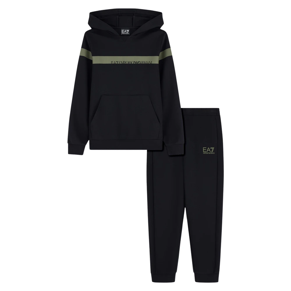 Emporio Armani Ea7 Train Extended Logo Tracksuit - Unisex - Kids Sport Sets - Black - 10 Y | 140 Cm - Kids