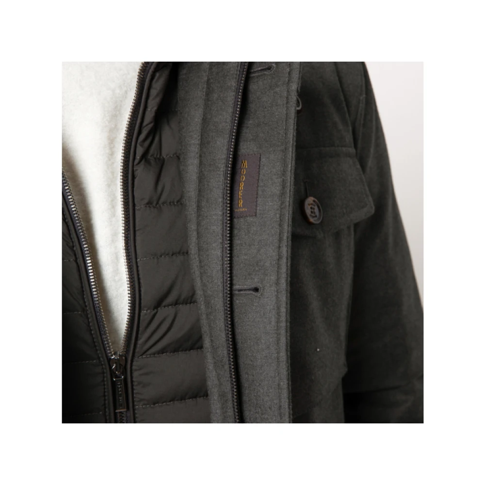 Moorer Donkergroene Hoodie Windjack Green Heren