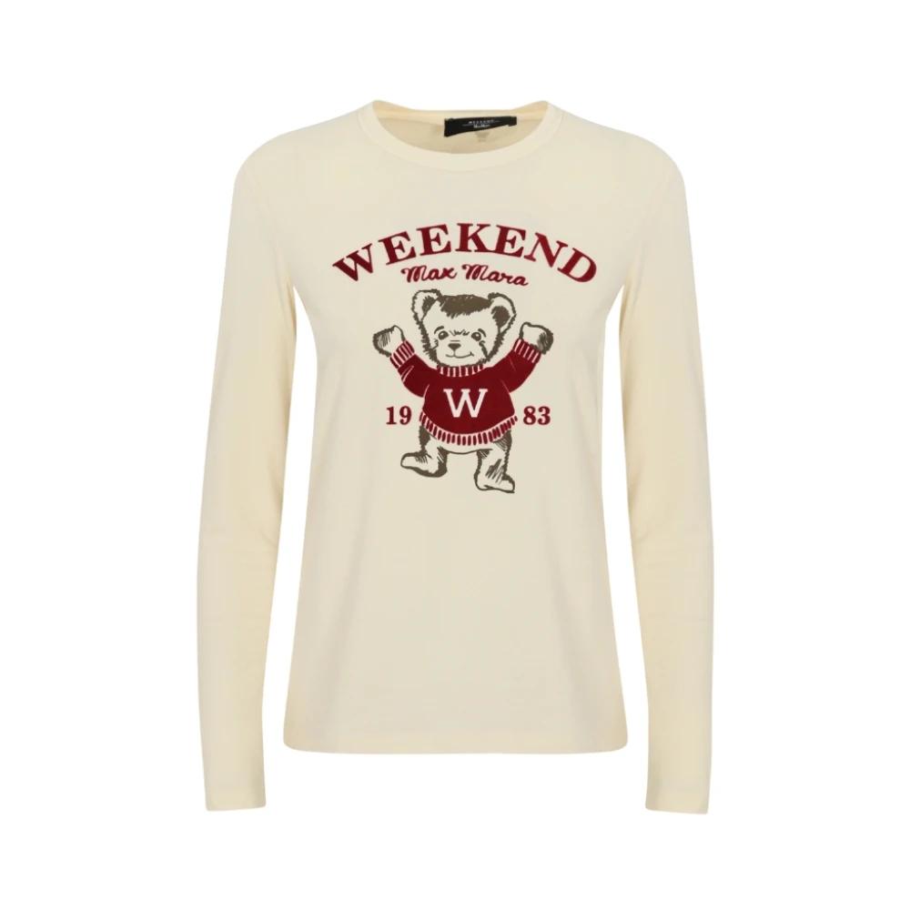 Max Mara Weekend Bedrukt Voorpaneel T-shirts en Polo's Beige Dames